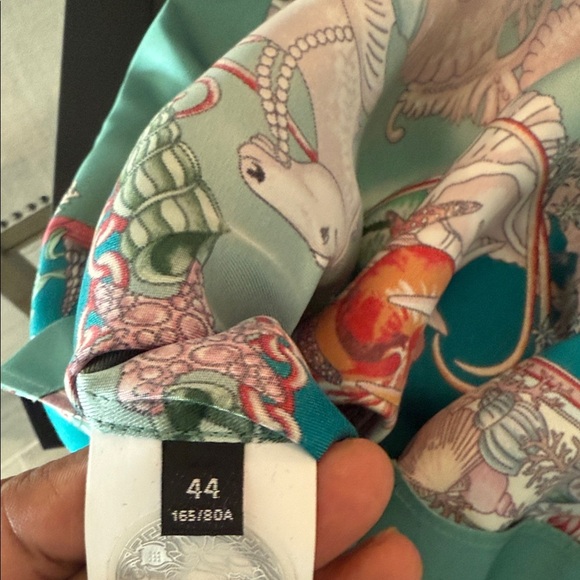 Versace Men's Teal and Pink Baroque Print Shirt - Picture 9 of 11